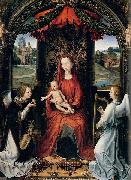 Hans Memling Madonna Enthroned with Child and Two Angels France oil painting artist
